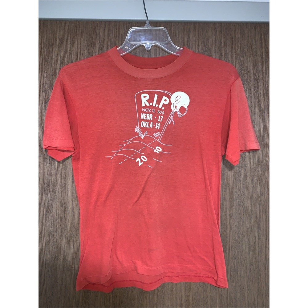 Rare Nebraska Cornhuskers graphic T-shirt 1978 Defeat Oklahoma vintage Shirt